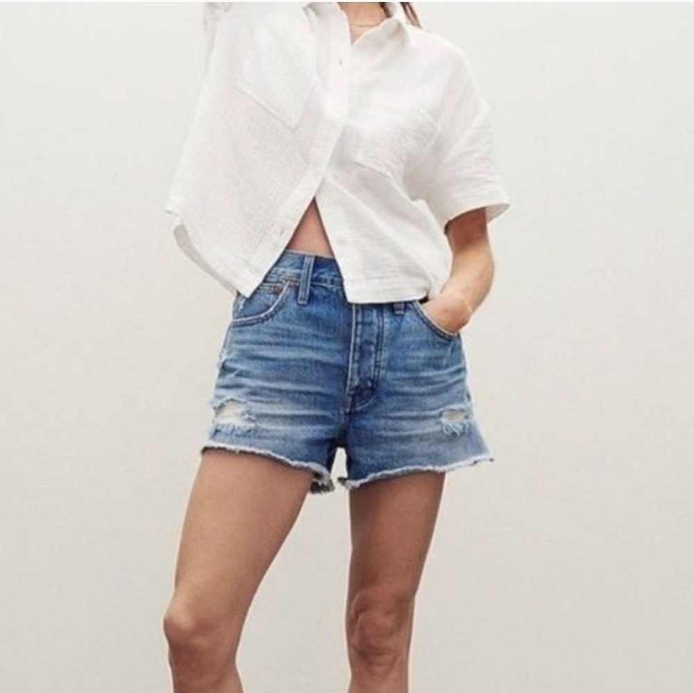Madewell Relaxed Denim Shorts Homecrest Wash Ripped Edition NWOT